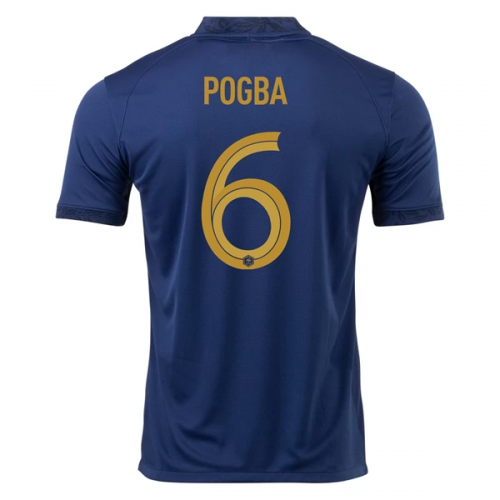 Frankrig Pogba 6 Fodboldtrøjer Hjemmebanesæt World Cup 2022 Kort ærmer Frankrig Pogba 6 Fodboldtrøjer Hjemmebanesæt World Cup 2022 Kort ærmer